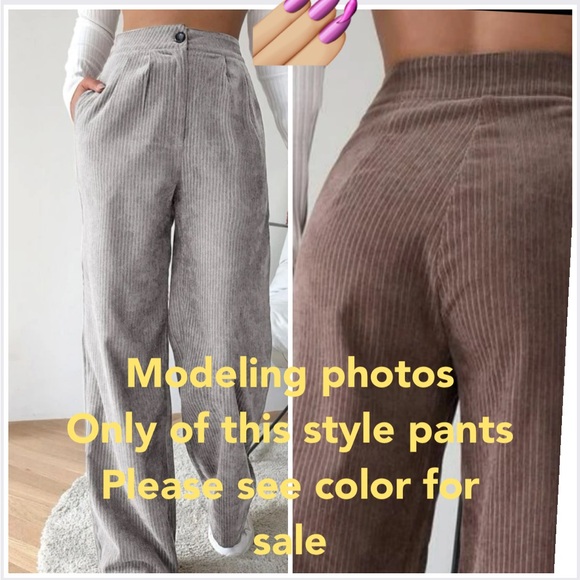 Stylish Corduroy Wide-Leg Pants/Large/blue - Picture 12 of 16